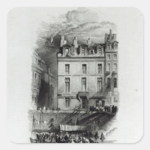 Adesivo Quadrado Lodgings de Napoleão no Quai Conti, 1834-36