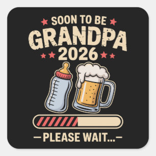 Adesivo Quadrado Logo Brevemente Avô Est 2026 Anúncio do Bebê 