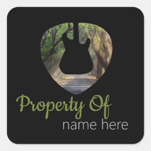 Adesivo Quadrado Logo Personalizado de Violão Acústico