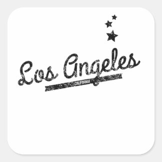 Adesivo Quadrado Logotipo Afastado Retro Los Angeles