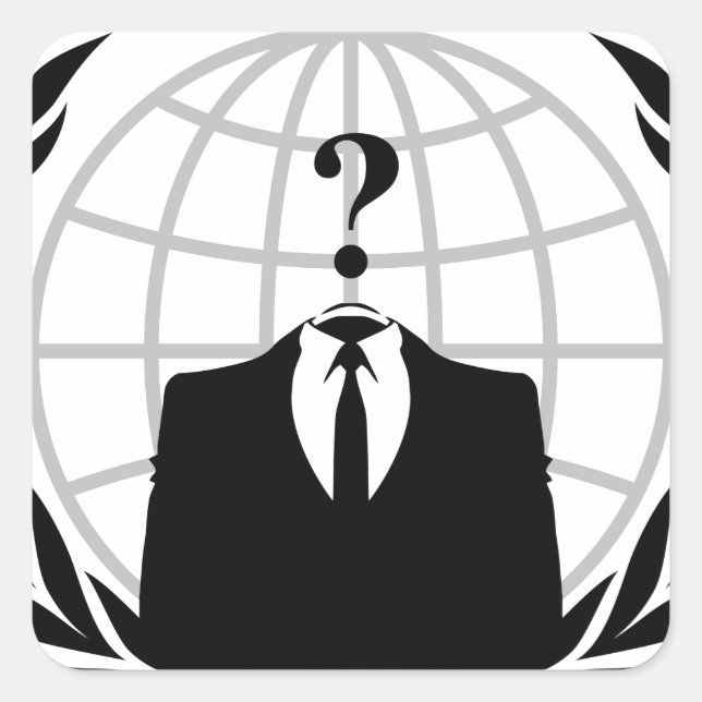 Adesivo Quadrado Logotipo Anônimo (Frente)