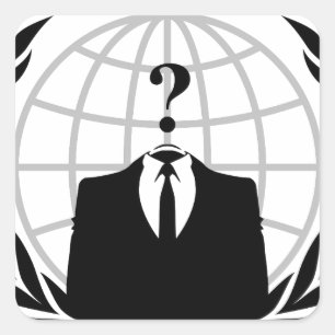 Adesivo Quadrado Logotipo Anônimo