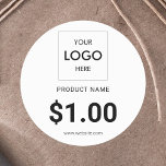 Adesivo Quadrado Logotipo branco sobre preços de produtos para empr<br><div class="desc">Etiqueta de preço de venda a retalho minimalista. Adicione um toque de na moda aos seus produtos e marca.</div>