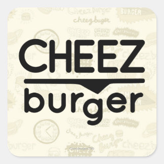 Adesivo Quadrado Logotipo Cheezburger (preto)