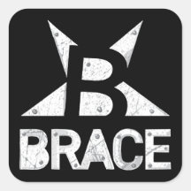 Logotipo 'Clássico' da BRACE, Texto branco em pret