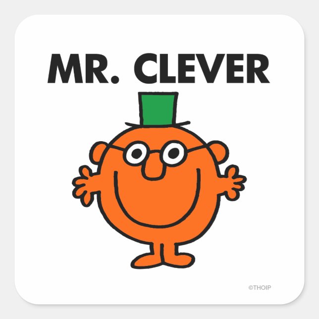 Adesivo Quadrado Logotipo Clássico Mr Clever (Frente)