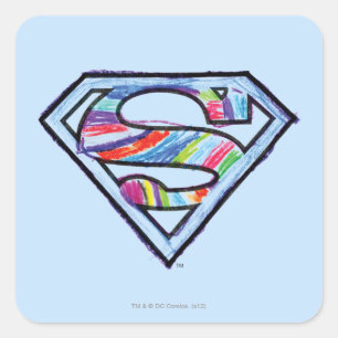 Adesivo Quadrado Logotipo Colorido da Supergirl