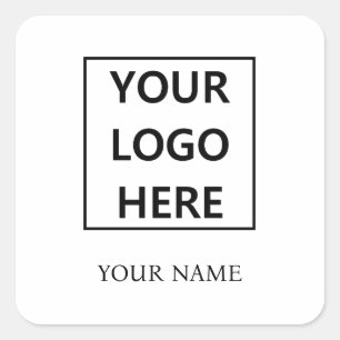 Adesivo Quadrado Logotipo comercial Simples Promocional personaliza