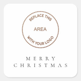 Adesivo Quadrado Logotipo corporativo simples Feliz Natal