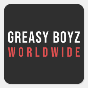 Adesivo Quadrado Logotipo da Barra Greasy Boyz Worldwide