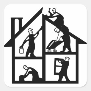 Adesivo Quadrado Logotipo da construção