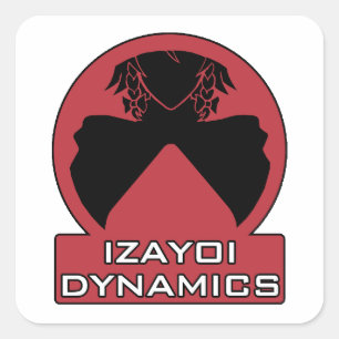 Adesivo Quadrado Logotipo da dinâmica de Izayoi com texto