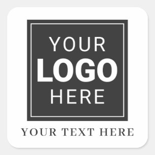 Adesivo Quadrado Logotipo da Empresa Mais Texto