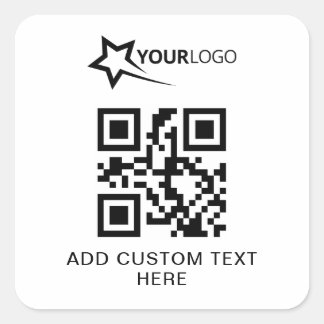 Adesivo Quadrado Logotipo da empresa personalizada e código QR