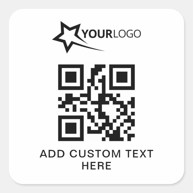 Adesivo Quadrado Logotipo da empresa personalizada e código QR (Frente)