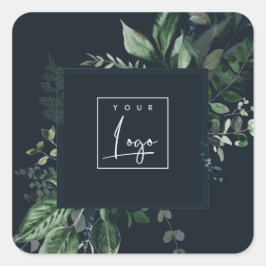 Adesivo Quadrado Logotipo da Folhagem Tropical Foliage Fern do mari