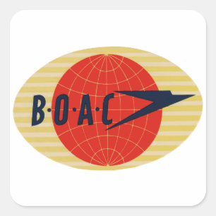 Adesivo Quadrado Logotipo da linha aérea do vintage BOAC