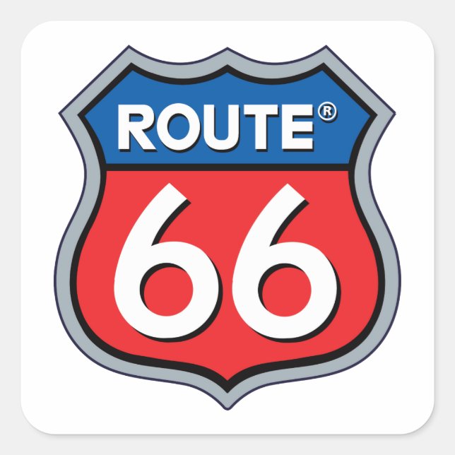Adesivo Quadrado Logotipo da rota 66 (Frente)