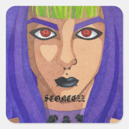 Adesivo Quadrado logotipo da socultzz