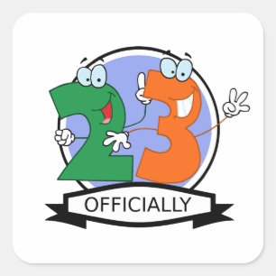 Adesivo Quadrado Logotipo de Aniversário Oficialmente 23