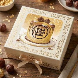 Adesivo Quadrado logótipo de aquarela de pastelaria