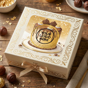 Adesivo Quadrado logótipo de aquarela de pastelaria