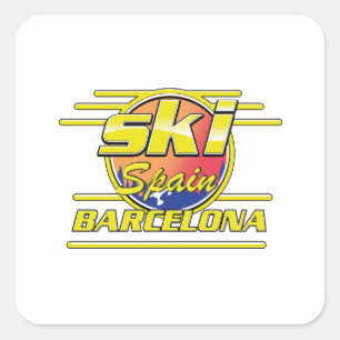 Adesivo Quadrado logotipo de Barcelona Espanha para esqui