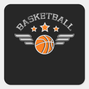 Adesivo Quadrado Logotipo De Basquete Com Equipe De Esportes Wings
