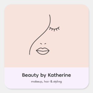 Adesivo Quadrado Logotipo de Beleza para a Mulher Abstrato moderna