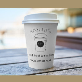 Adesivo Quadrado Logotipo de cafeteria Thanks a latte
