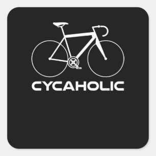 Adesivo Quadrado Logotipo de ciclismo engraçado de bicicleta de Cy