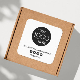 Adesivo Quadrado Logotipo de empresa Mídia social Crie seu próprio