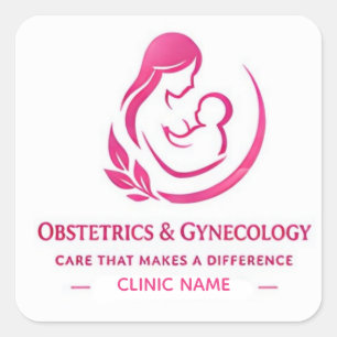 Adesivo Quadrado Logotipo de OG para Prática de Saúde Feminina de M