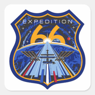 Adesivo Quadrado Logotipo de patch ISS Expedition 66
