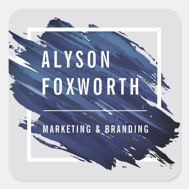 Adesivo Quadrado Logotipo de pintura de abstrato (Frente)