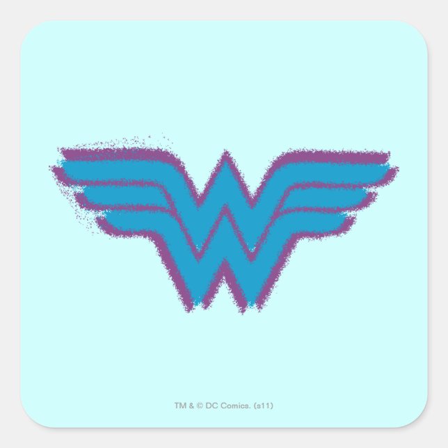 Adesivo Quadrado Logotipo de pintura por pulverização para mulheres (Frente)
