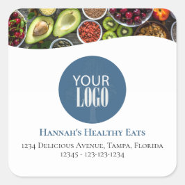 Adesivo Quadrado Logotipo de promocional ou Photo Blue Professional