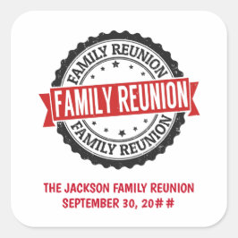 Adesivo Quadrado Logotipo de reunião da família vermelho