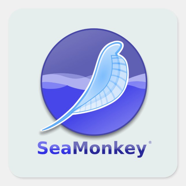 Adesivo Quadrado Logotipo de texto SeaMonkey (Frente)