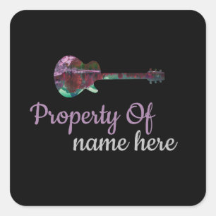 Adesivo Quadrado Logotipo de Violão Personalizado 