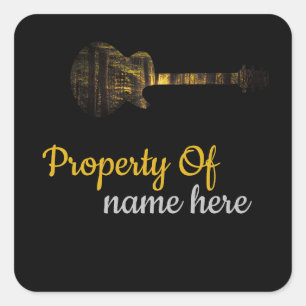 Adesivo Quadrado Logotipo de Violão Personalizado 