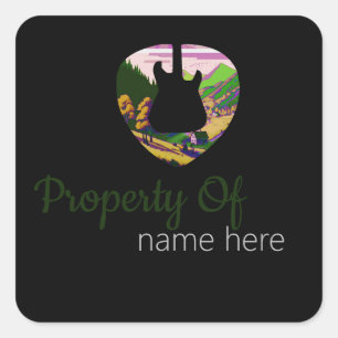 Adesivo Quadrado Logotipo de Violão Personalizado