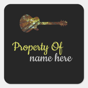 Adesivo Quadrado Logotipo de Violão Personalizado