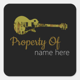 Adesivo Quadrado Logotipo de Violão Personalizado