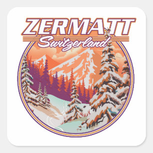 Adesivo Quadrado logotipo de Zermatt suíça