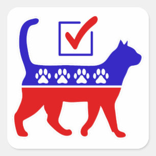 Adesivo Quadrado Logotipo do Cat Party Feliz Política Partido Excel