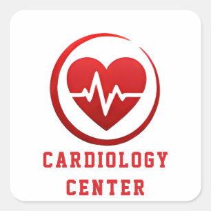 Adesivo Quadrado ❤️ Logotipo do Centro de Cardiologia Clínica de Cu