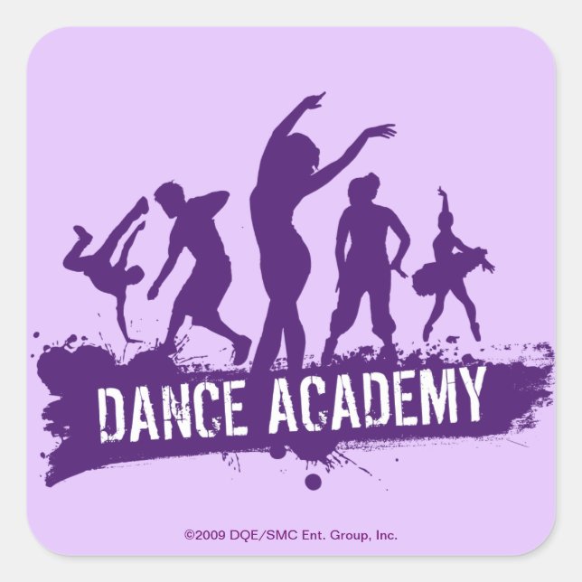 Adesivo Quadrado Logotipo do Dance Acadmey Dancer Silhouettes (Frente)