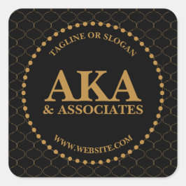 Adesivo Quadrado Logotipo do Monograma da Empresa Trellis Dourada P