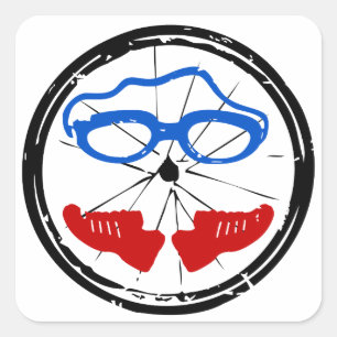 Adesivo Quadrado Logótipo do Triathlon Freak